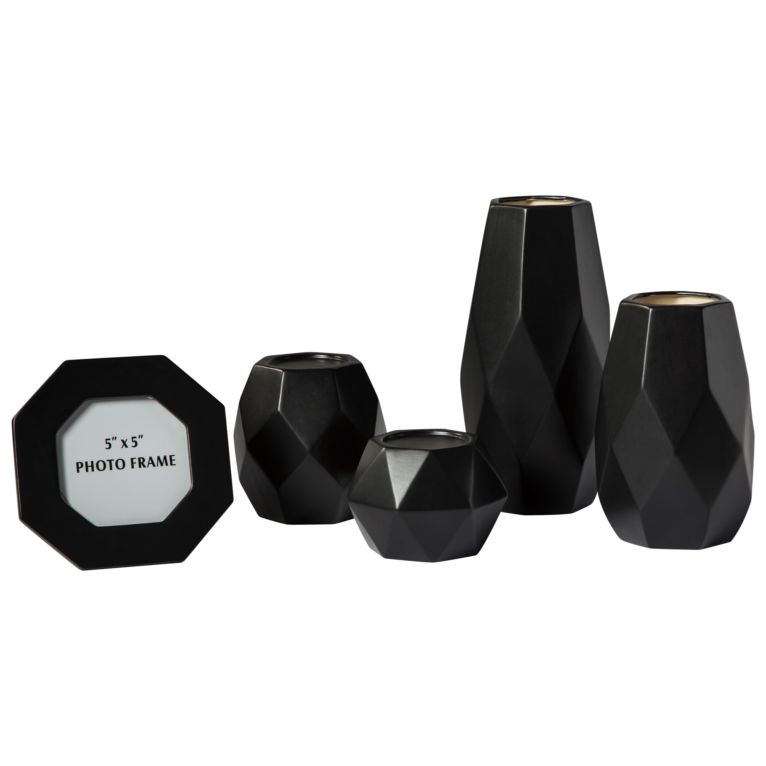 Jar Photo Frame & Candle Holders Silver Finish Signature Design by Ashley Rishona 5 Piece Décor Set with Vase Jar Photo Frame & Candle Holders Silver Finish Signature Design by Ashley Rishona 5 Piece Décor Set with Vase